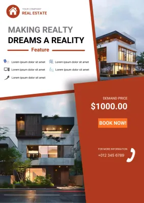 orange modern real estate promotion