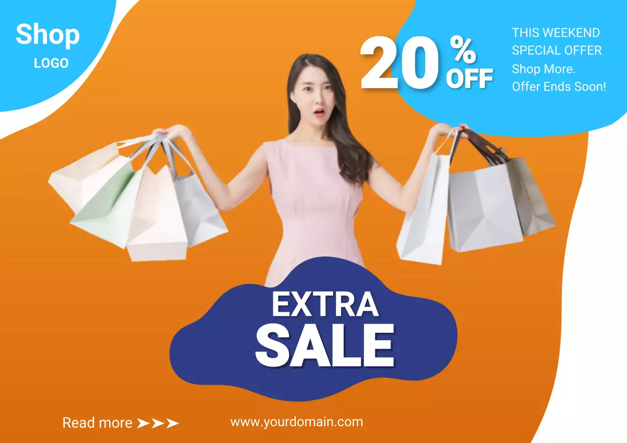 orange modern shopping promotion