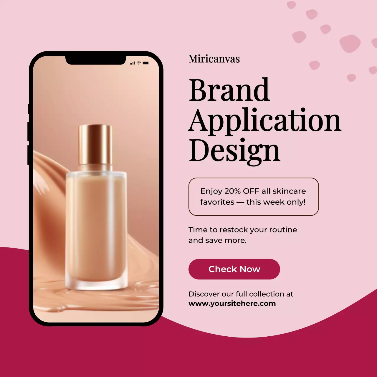 Pink Modern Skincare Promotion