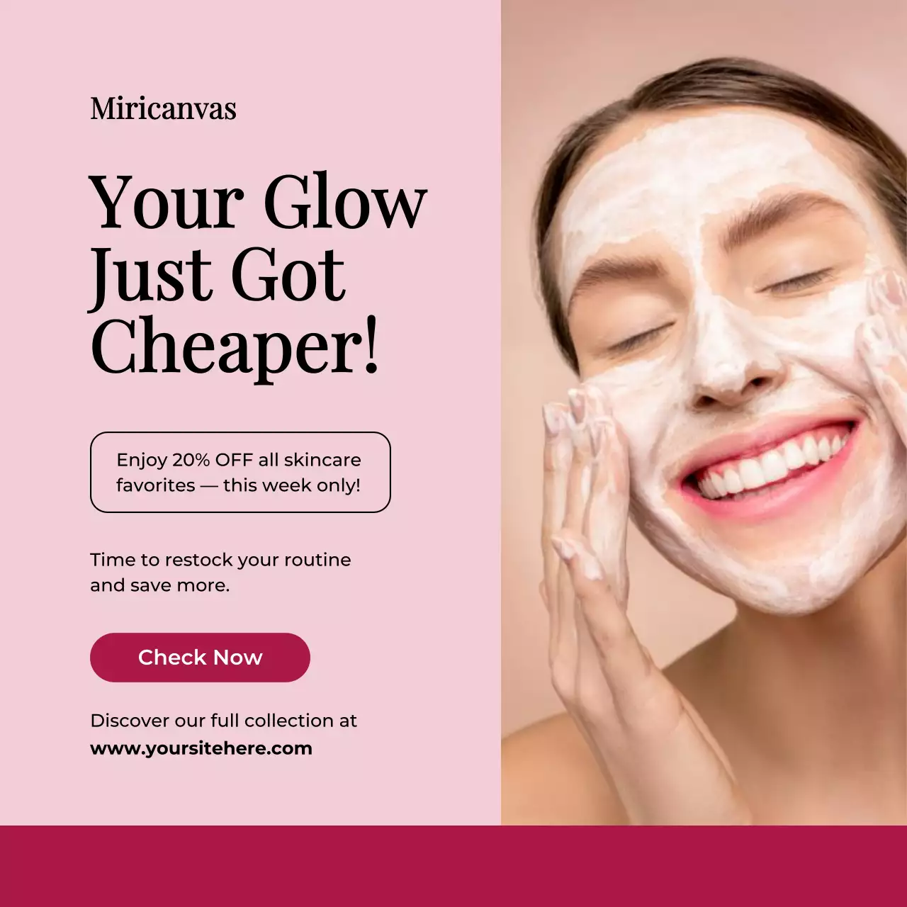 Pink Modern Skincare Promotion