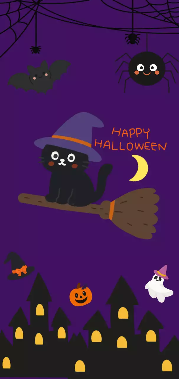 purple playful Halloween invitation