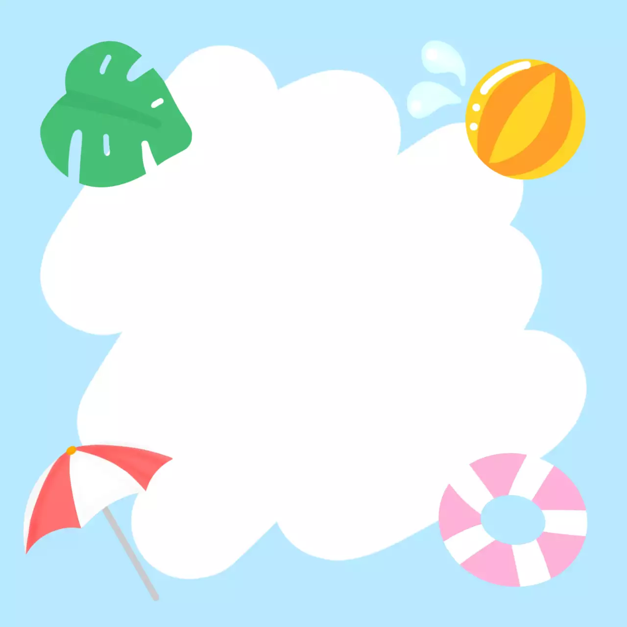 하늘색 아기자기한 여름 이벤트