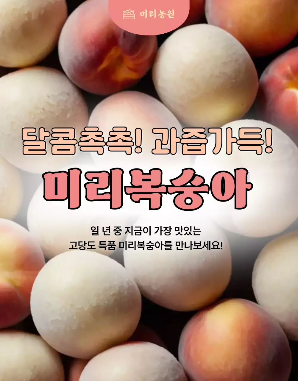 베이지 팝 과일 복숭아 광고