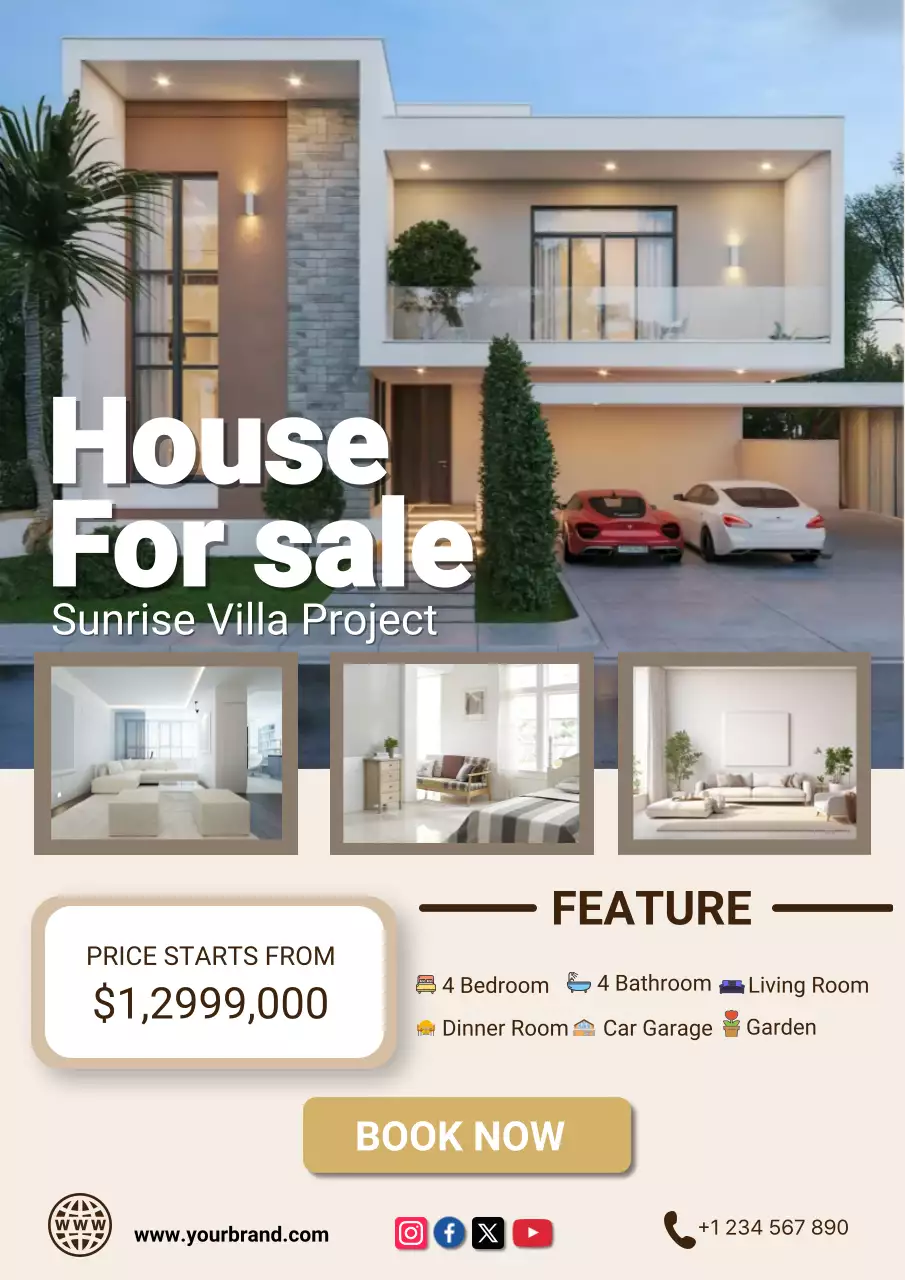 beige modern real estate promotion