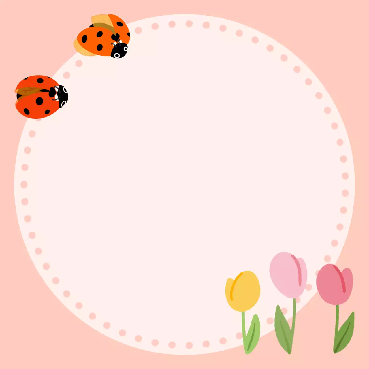 핑크 아기자기한 자연 메모 문구