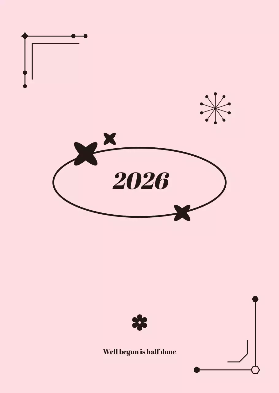 핑크 모던 연간 계획