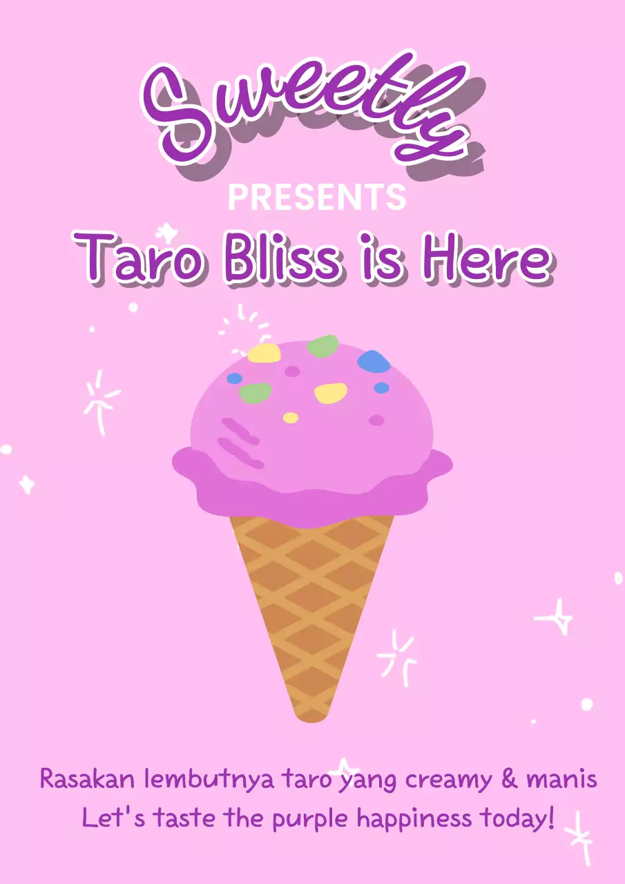 pink trendy ice cream promotion