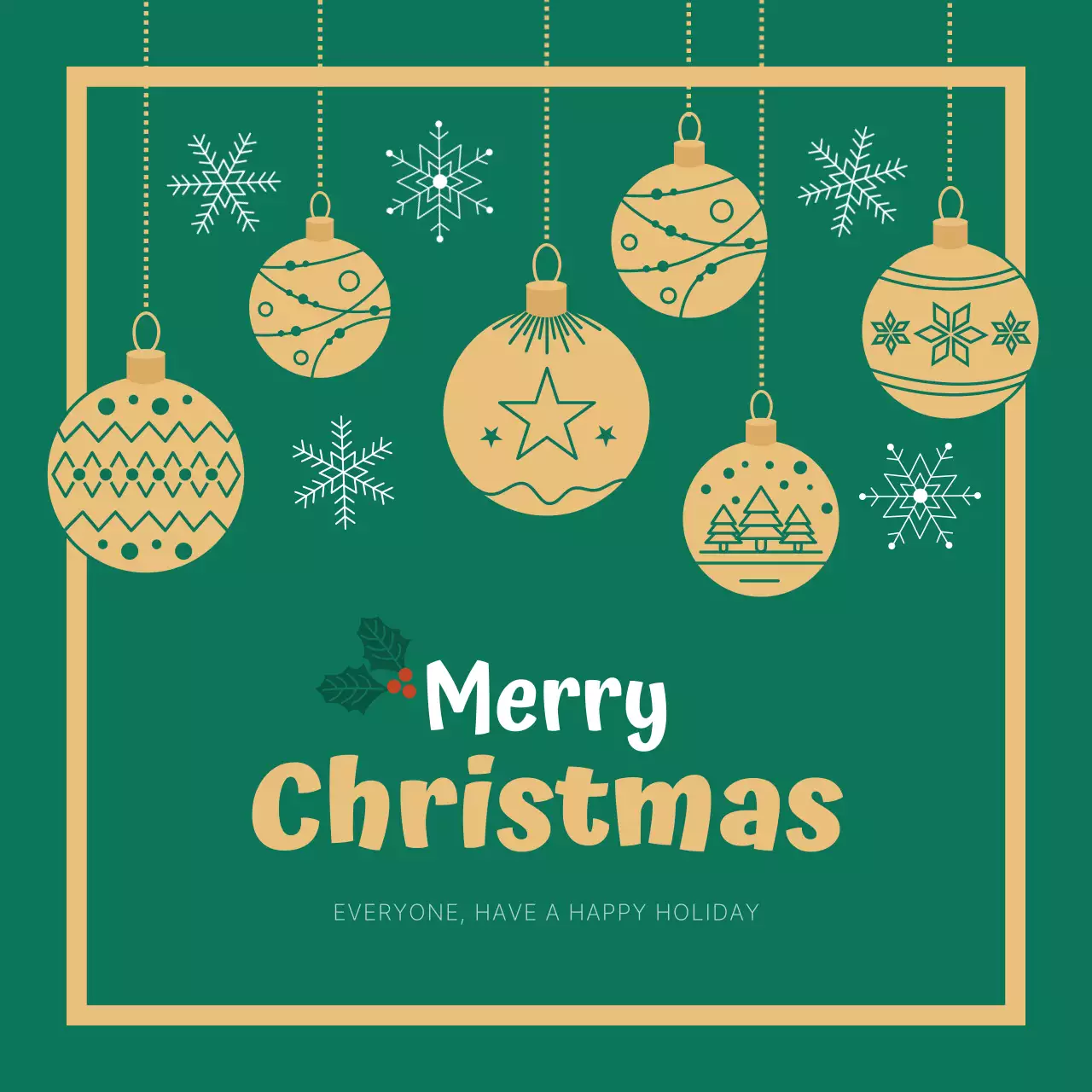 초록 심플 크리스마스 카드