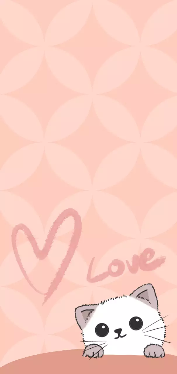 pink cute love greetings card pattern cat