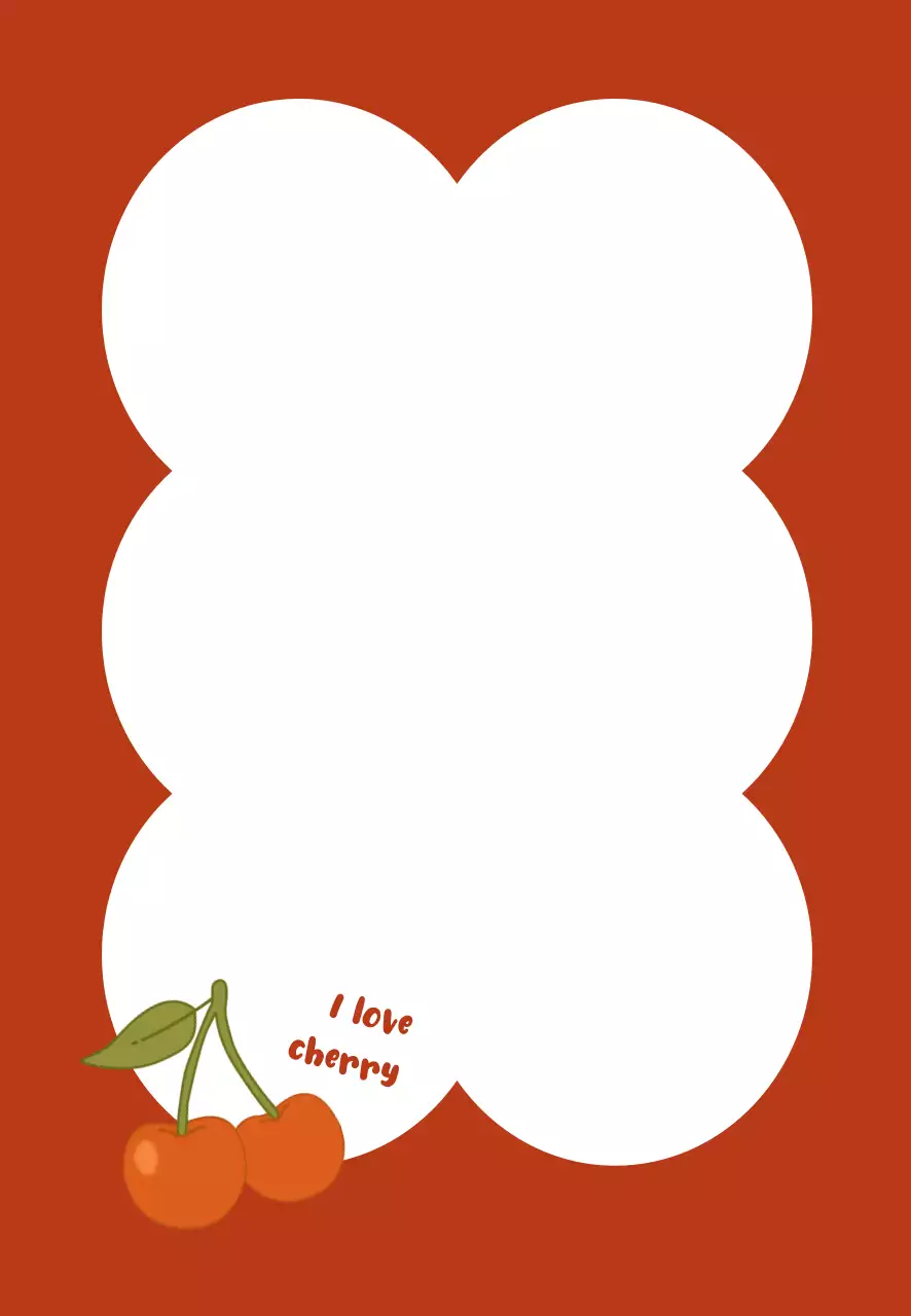빨강 심플 체리 메모