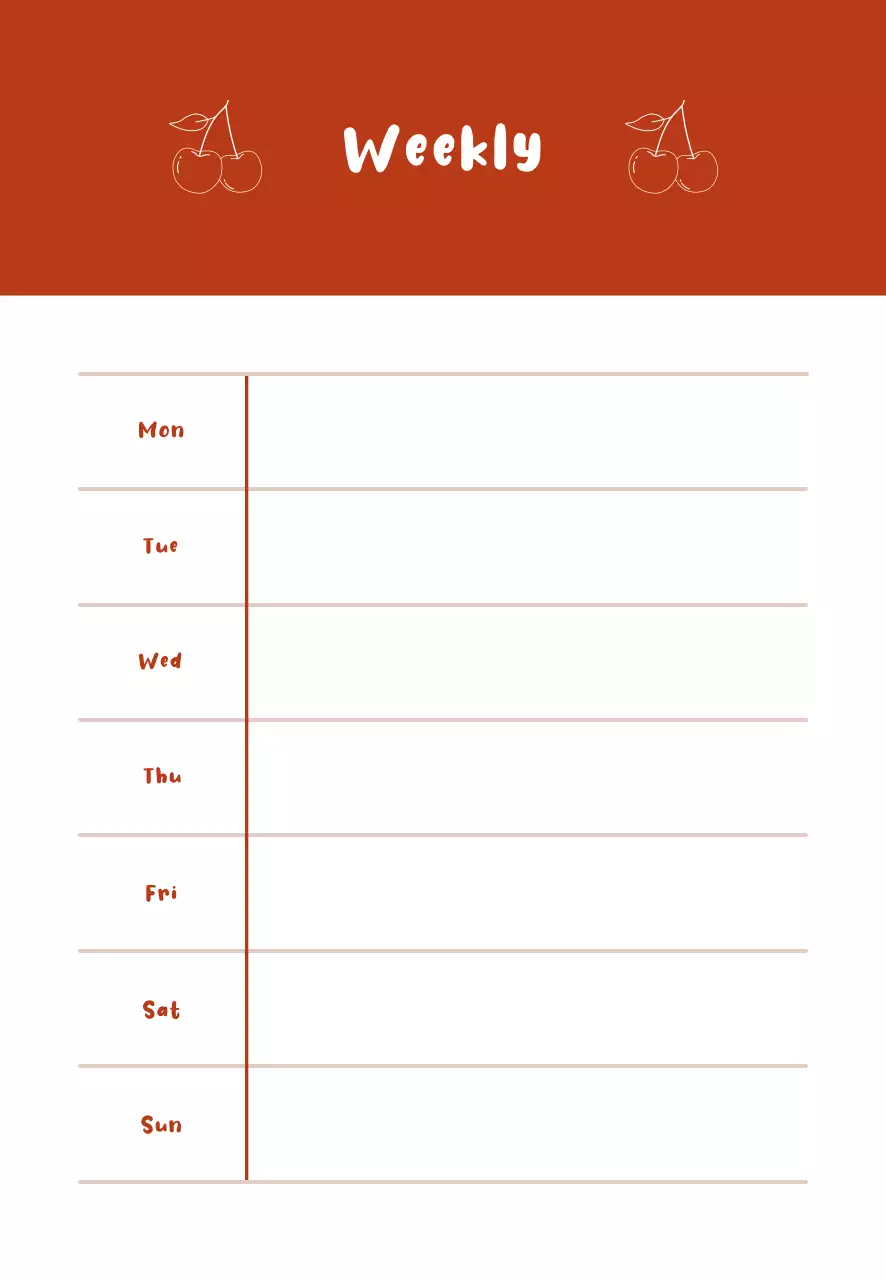 빨강 심플 체리 메모