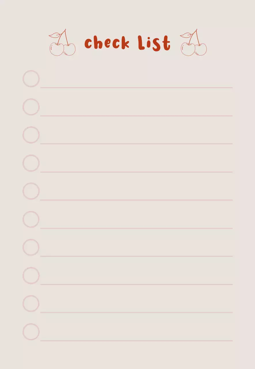 빨강 심플 체리 메모