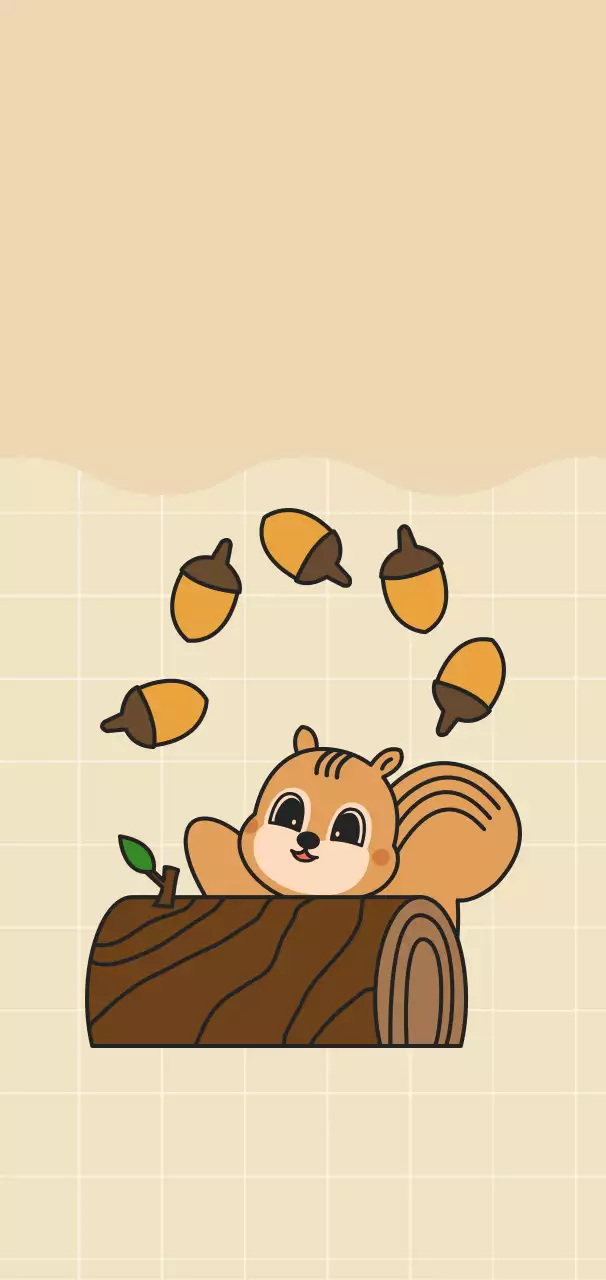 베이지 아기자기한 동물 스티커