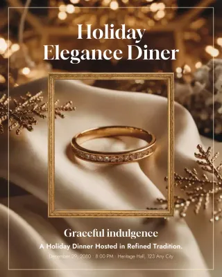 Gold Elegant Holiday Invitation Instagram Post