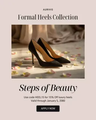 Black Elegant Heels Promotion Instagram Post