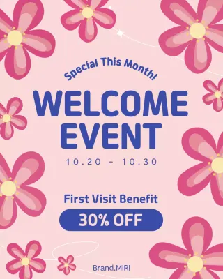 pink floral event promotion