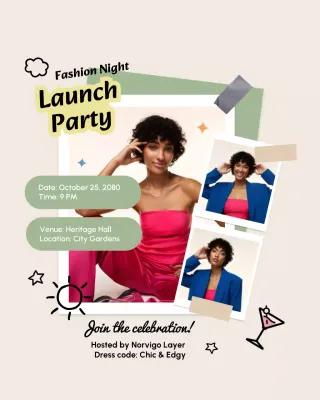 Beige Trendy Fashion Invitation Instagram Post