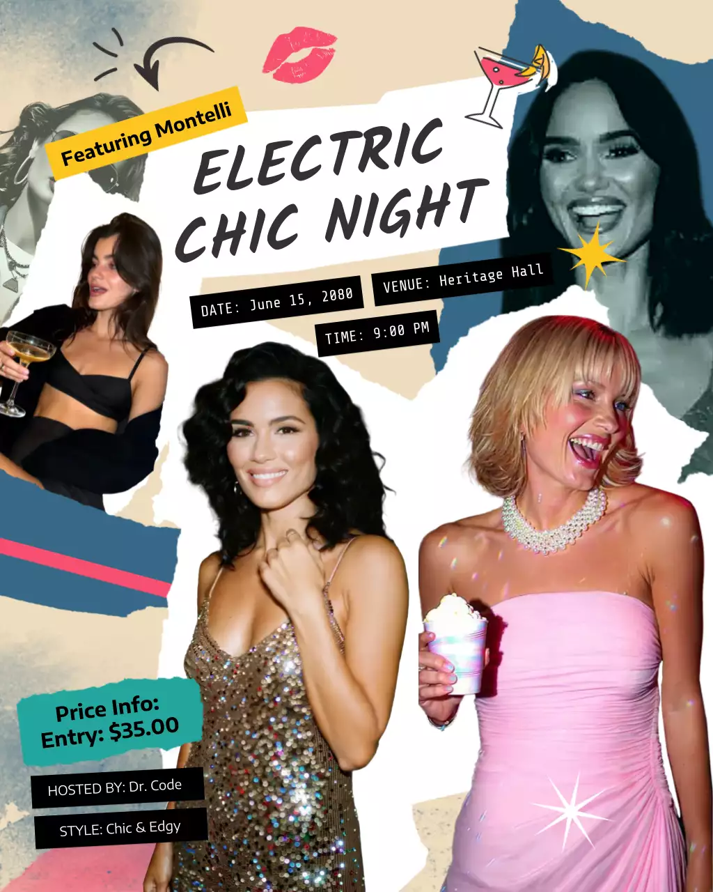 Colourful Retro Party Invitation Instagram Post