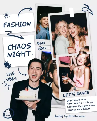 Navy Trendy Party Invitation Instagram Post