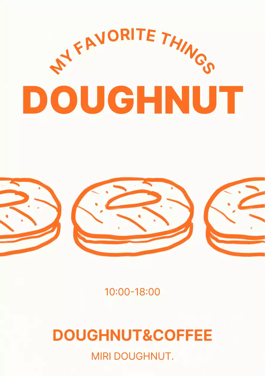 주황 심플 도넛 광고