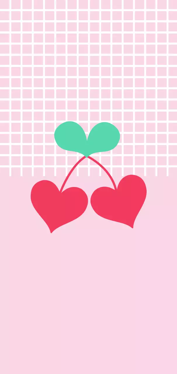 핑크 팝아트 하트모양 앵두 엽서