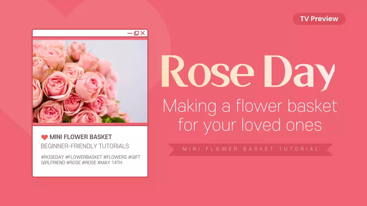 Pink Modern Flower Tutorial YouTube Thumbnail