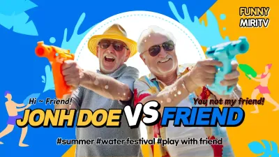 Blue Retro Water Festival Promotion YouTube Thumbnail