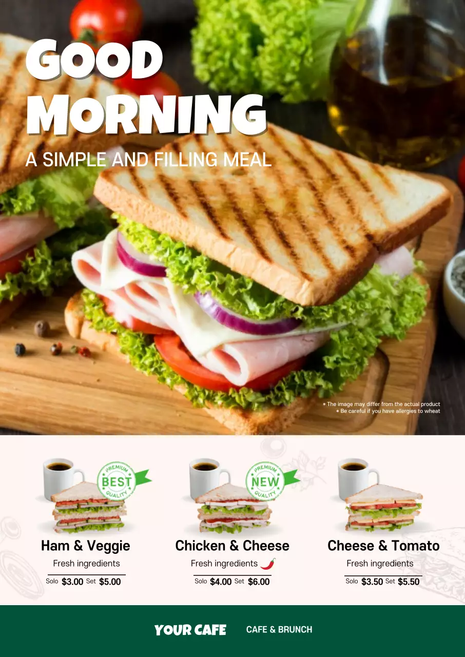 Green Minimal Breakfast Promotion Poster