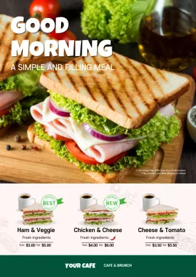 Green Minimal Breakfast Promotion Poster