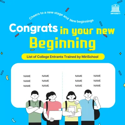 Blue Modern College Announcement Social Media Post