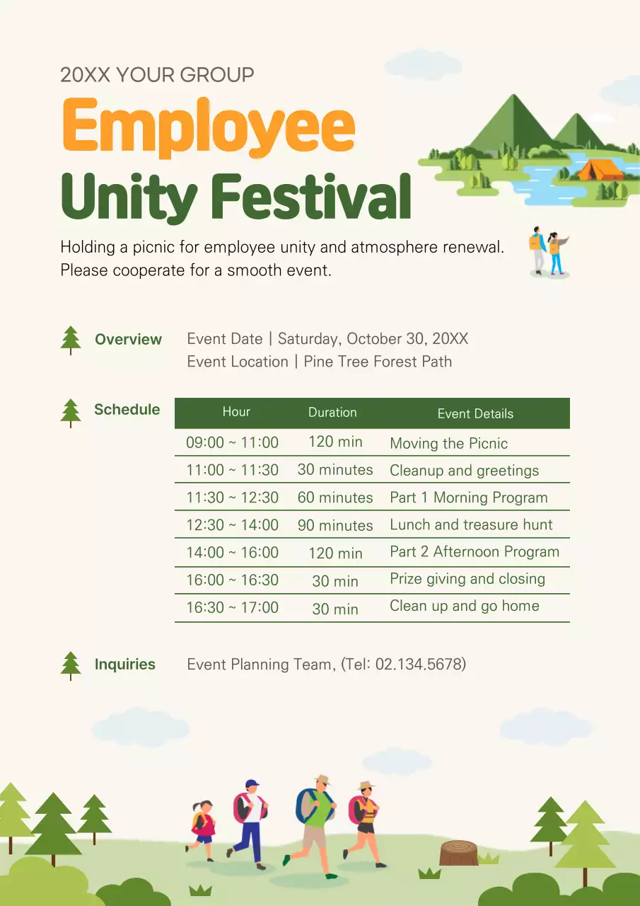 Green Mirin's Unity Festival Company picnic Corporate event Employee event poster