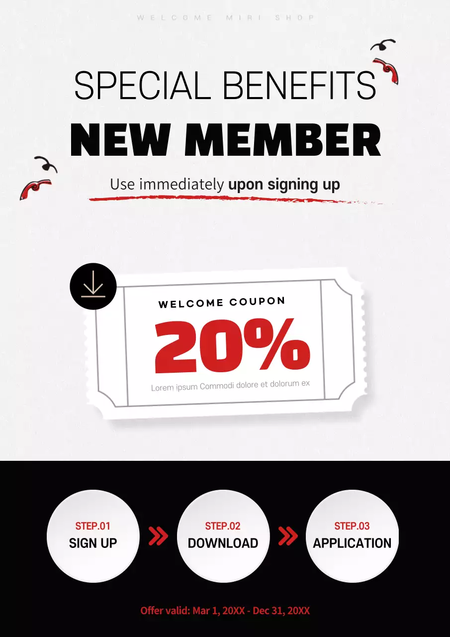 Red Modern Membership Promotion Poster