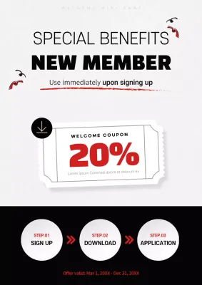 Red Modern Membership Promotion Poster