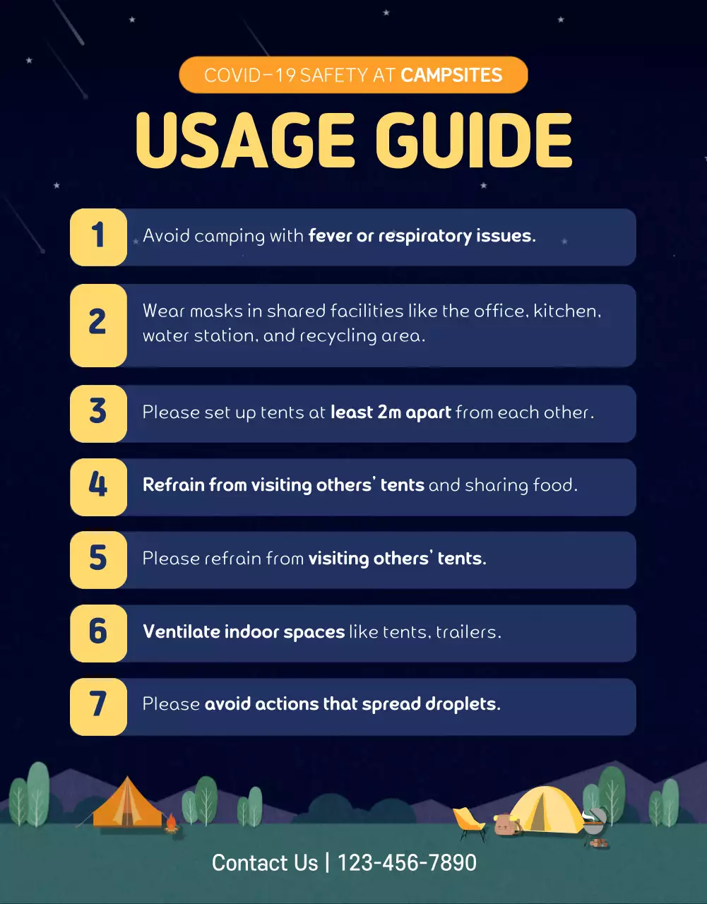 Navy Simple Safety Guide Poster