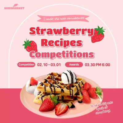 Pink Retro Food Promotion Social Media Post
