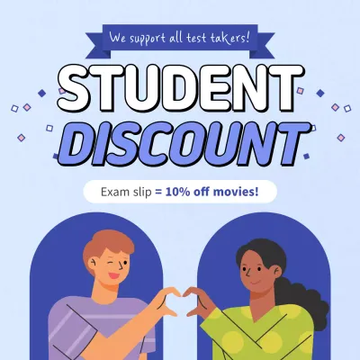 Blue Trendy Student Promotion Social Media Post