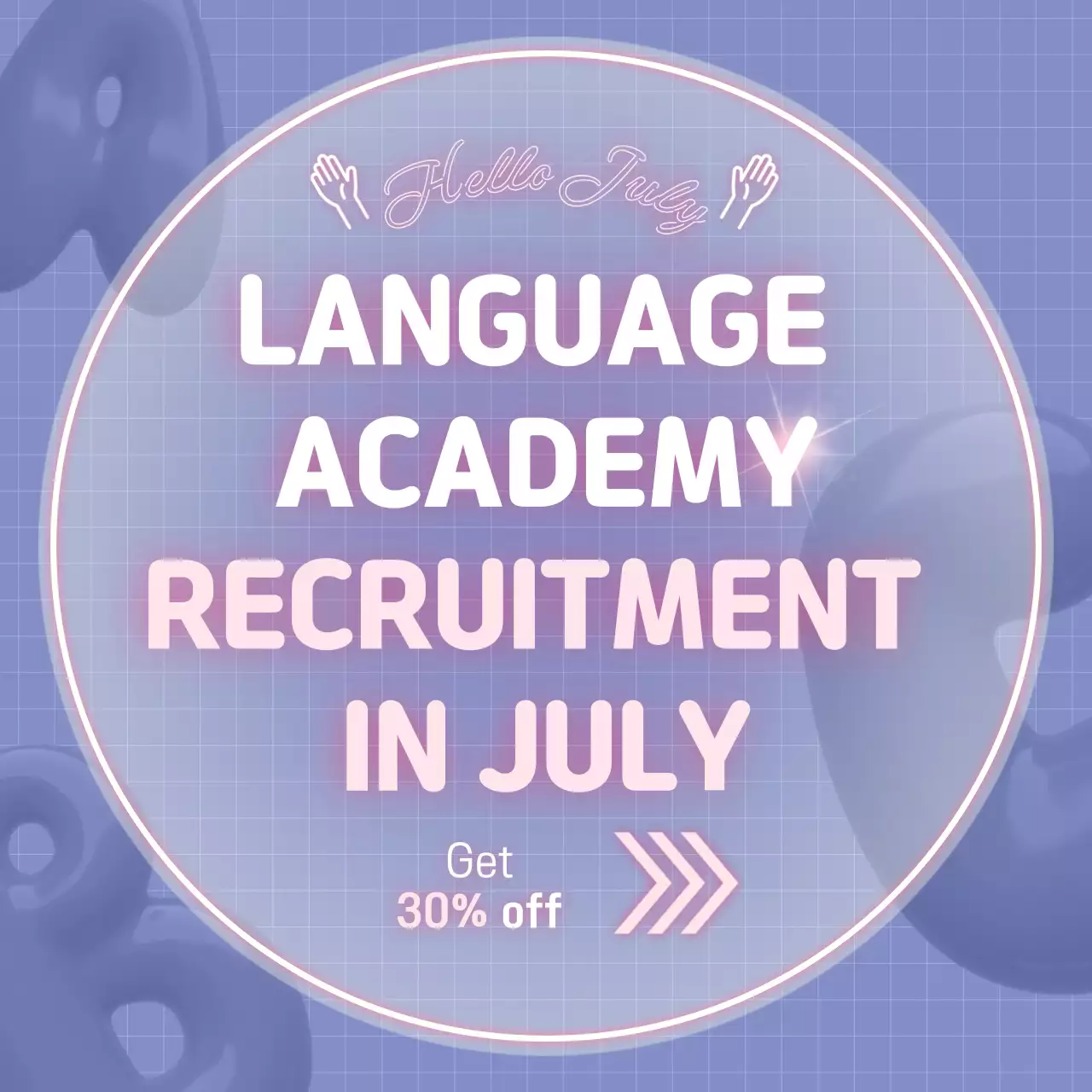 Purple Modern Academy Recruitment Social Media Post