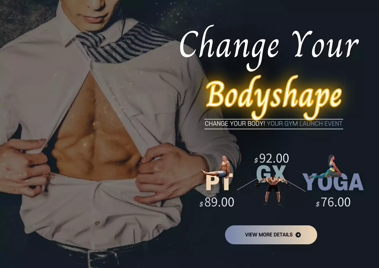 Black Modern Fitness Promotion Poster