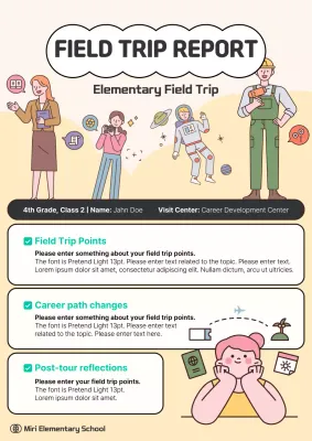 Beige Simple Field Trip Report