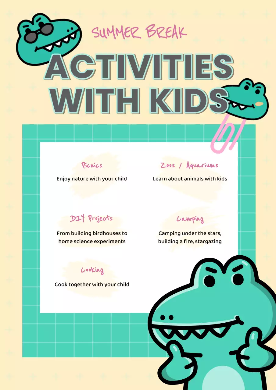 A guide to fun summer activities in yellow and green