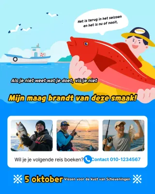 Hemelsblauwe schattige vispromotie