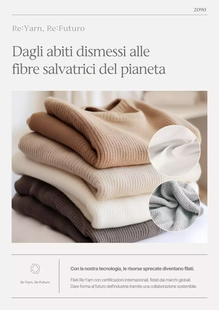 Promozione di un'azienda di filati semplici ed ecosostenibili in Beige