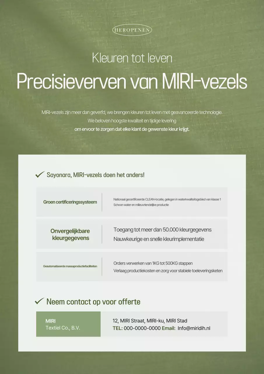 Promotie van eenvoudige groene procesverven
