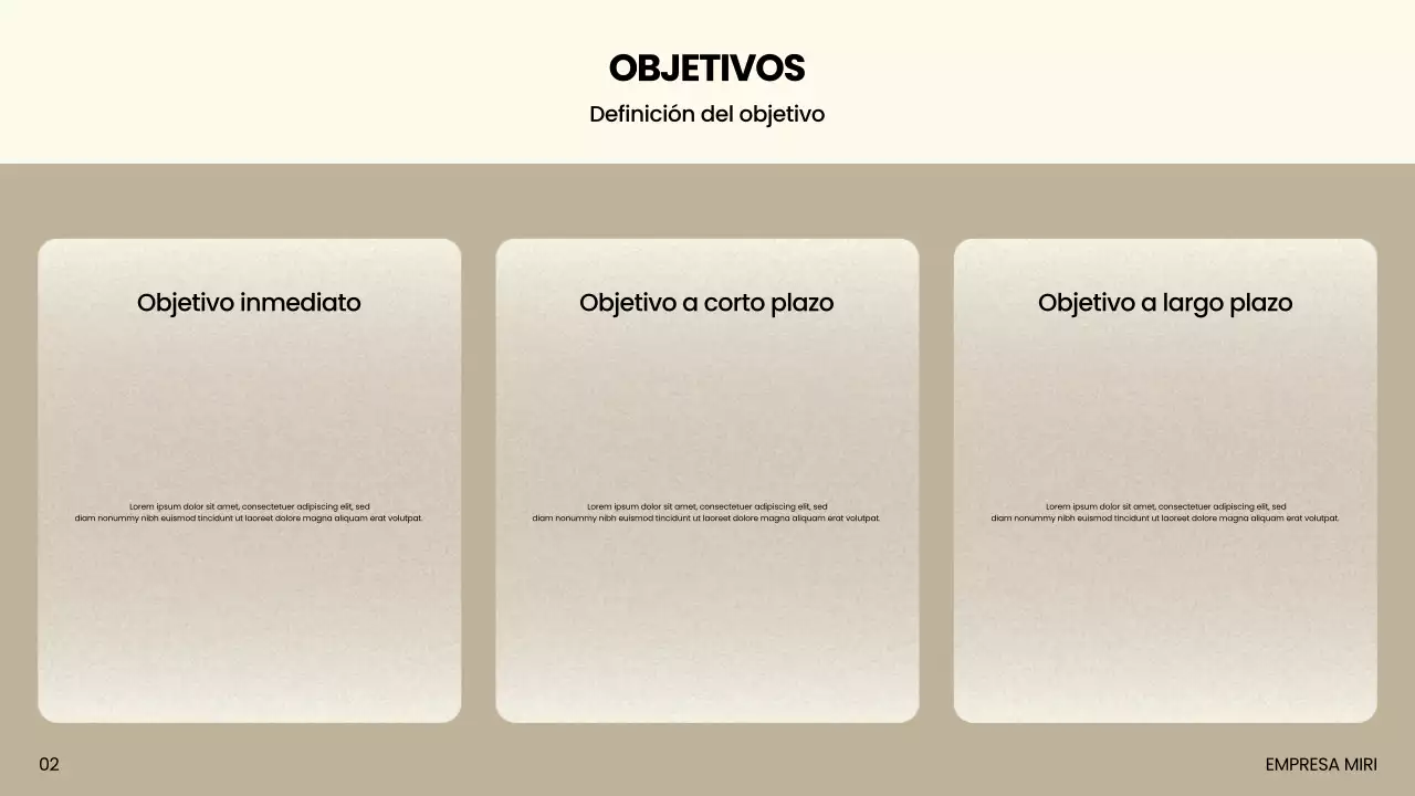 Presentación de marketing moderna en beige