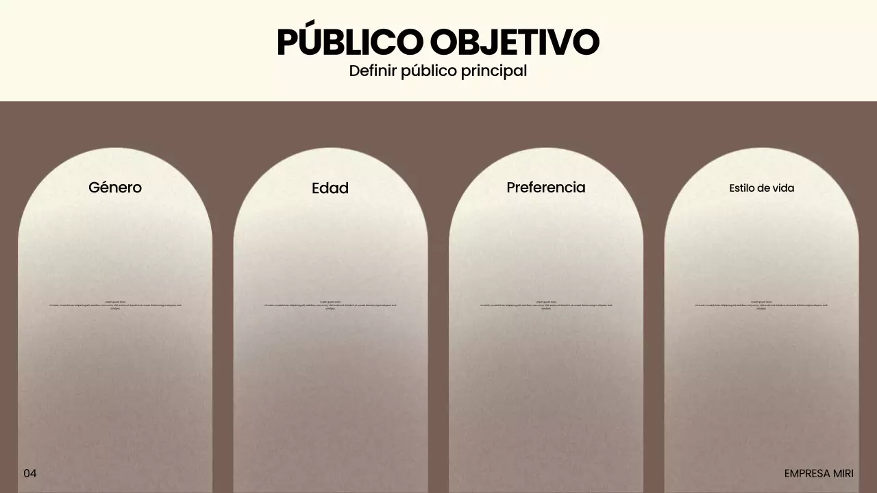 Presentación de marketing moderna en beige