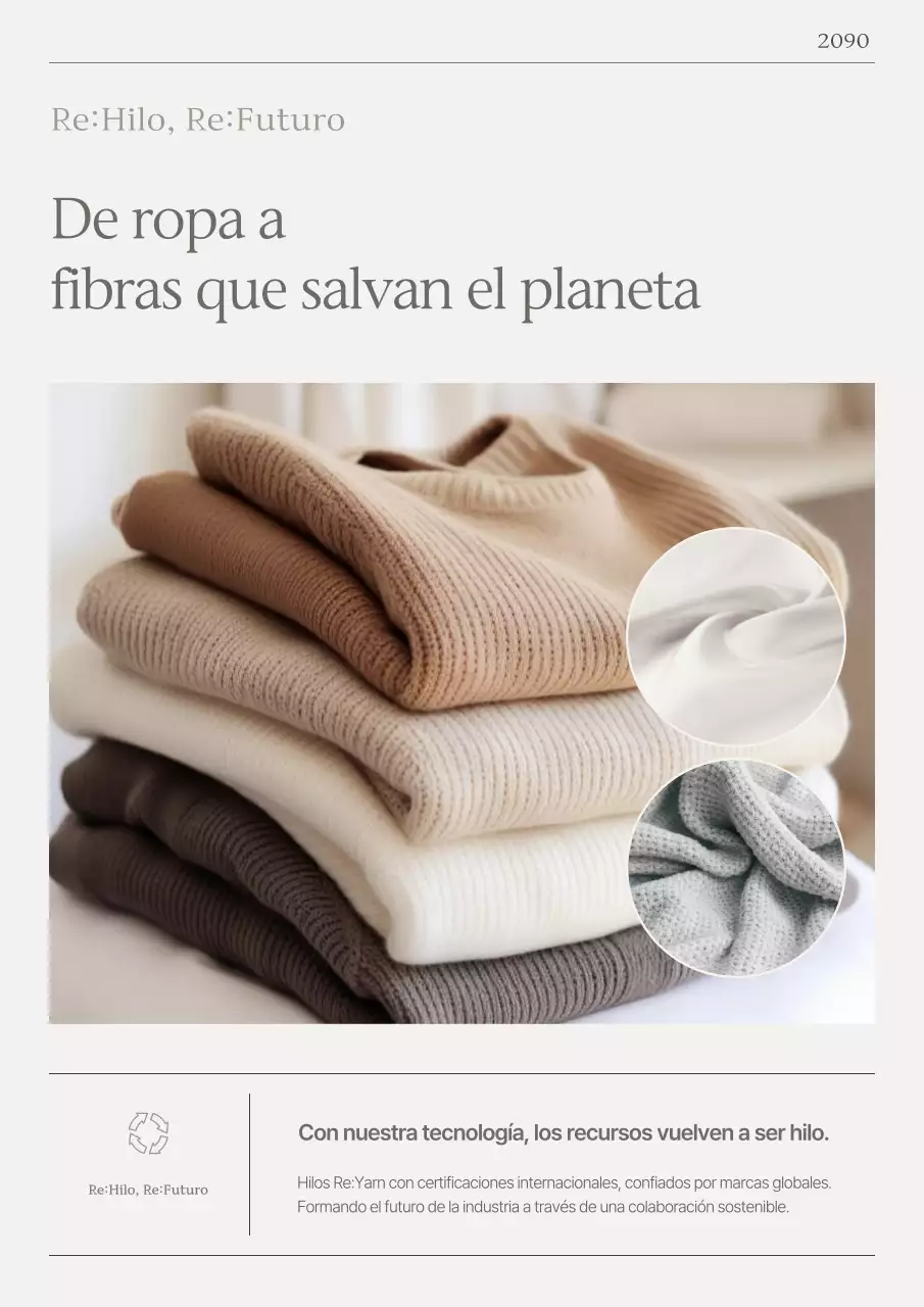 Promoción de una sencilla empresa de hilados ecológicos en Beige