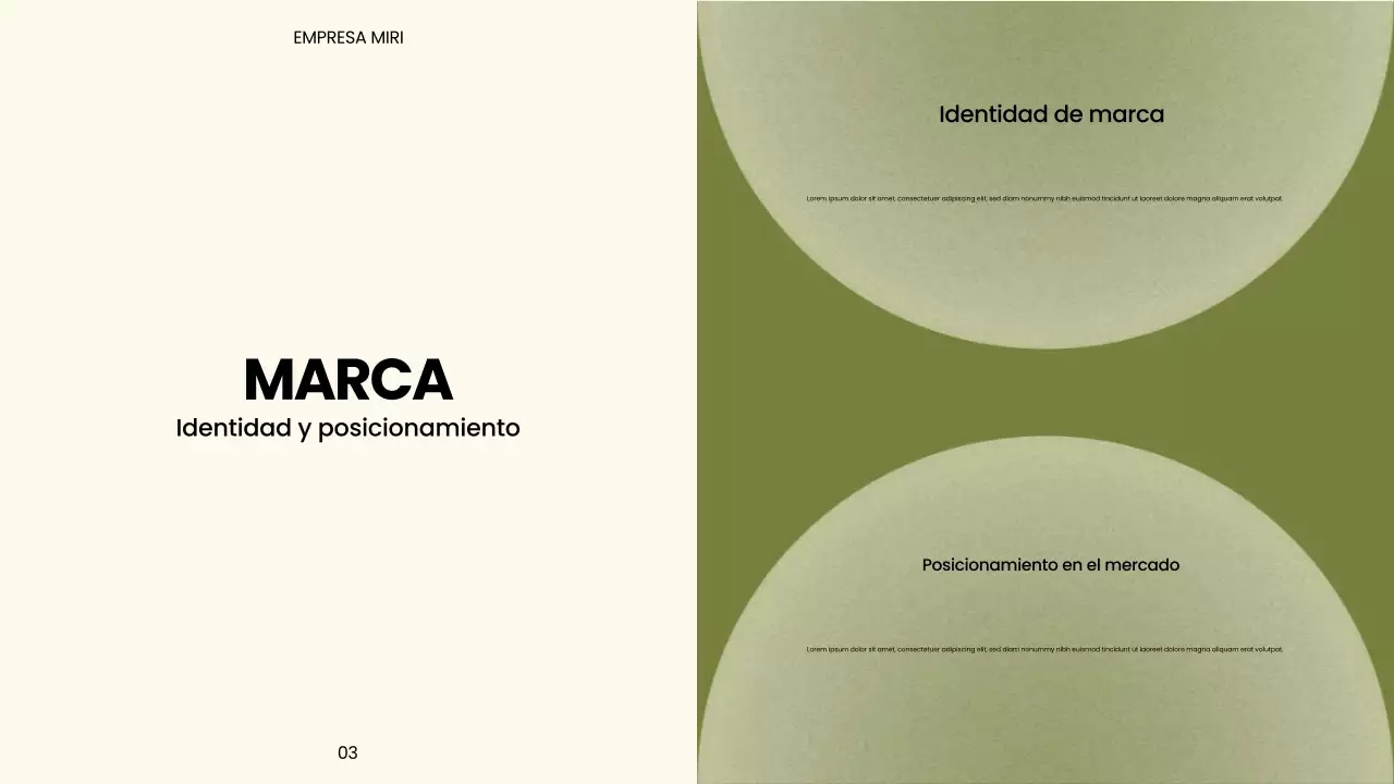 Presentación de marketing moderna en beige