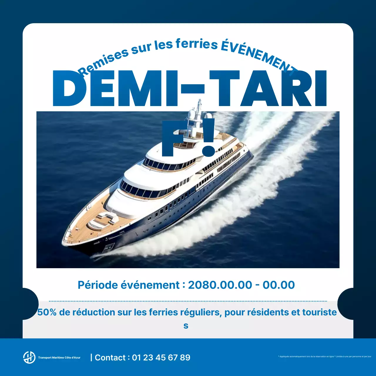 Événement du navire à passagers Blue Modern