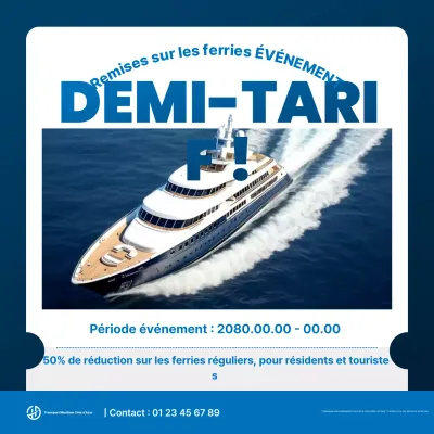 Événement du navire à passagers Blue Modern