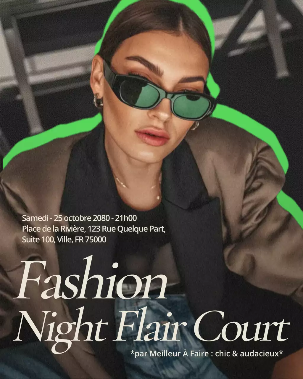 Invitation à un événement de mode tendance et verte